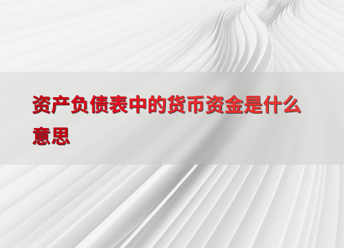 货币资产(第二类金融资产是不是货币资产)